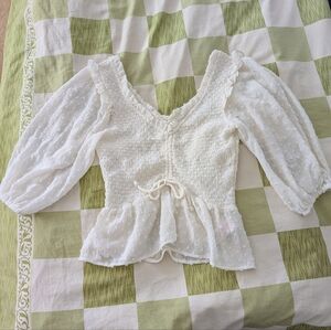 Topshop Ruffle Peasant Style Blouse